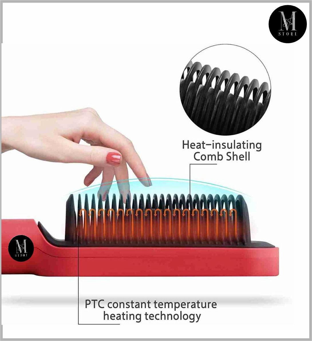 HQT-909B Electric Hair Straightening & Curling Comb/Brush - Dual-Purpose Professional Hair Styler, Non-Damaging Splint, | 2 in 1 Hair Straightener | ( Random Color )